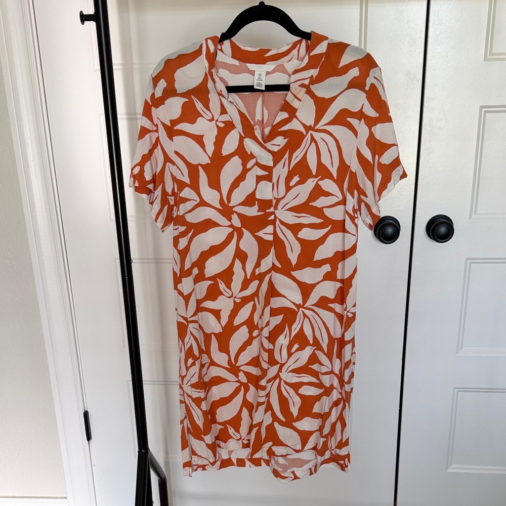 H&M Terracotta and White Patterned Dress